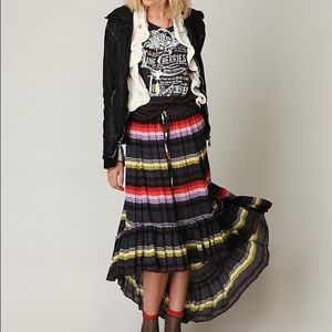 FREE PEOPLE  crinkle multi colored pleated skirt